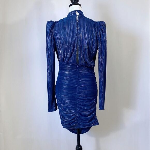 SABINA MUSÁYEV Maya Foiled Pleated Knit Minidress size M - Picture 10 of 12